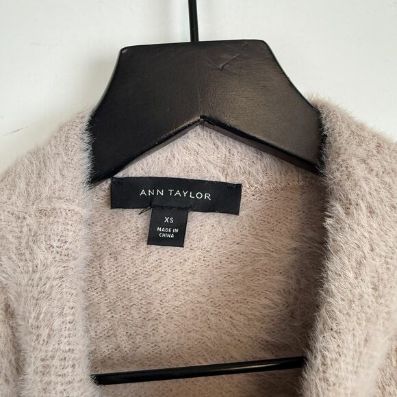 Ann Taylor Fuzzy Knit Mock Neck Sweater Beige - XS - Picture 3 of 8